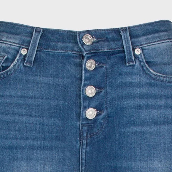 7 For All Mankind Button Fly The High Waist Ankle Skinny Jeans Size 25 $165 - Picture 3 of 3